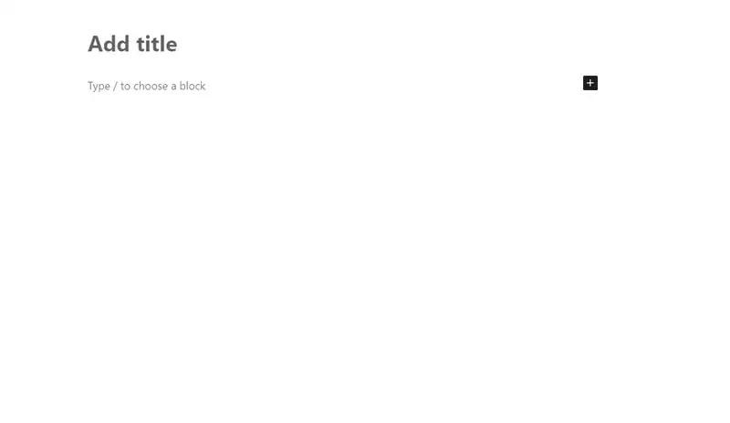 Empty WordPress block editor showing the Add title field